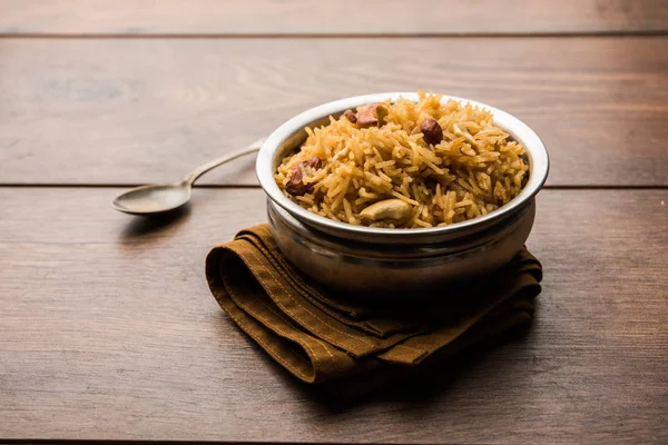 Riso Tradizionale Jaggery Gur Wale Chawal Hindi Servito Una Ciotola — Foto Stock