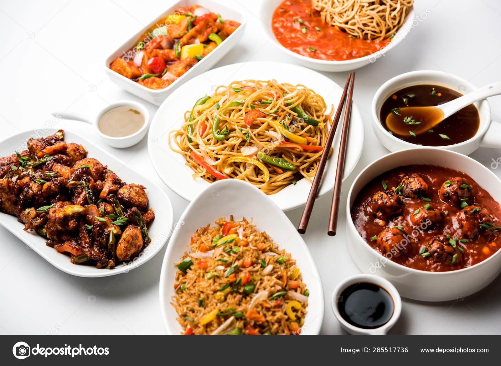 Premium Photo  Group of home delivered indo chinese food in