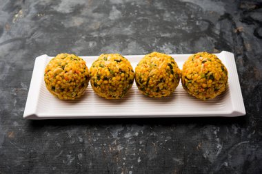 Kuru meyveler ile karışık Jumbo boondi laddu da Laddoo/ladoo/delikanlı veya tatlı köfte festivaller veya düğünler sırasında yapılan olarak biliyorum