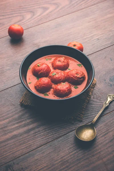 Tomat Salan Eller Tamatar Sabzi Eller Curry Huvudrätt Recept Från — Stockfoto