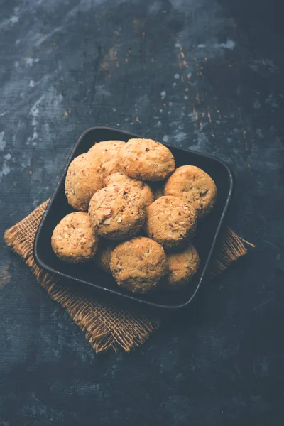 Nan Khatai Nankhatai Authentic Indian Sweet Savory Eggless Cookie Loaded — Stock Photo, Image