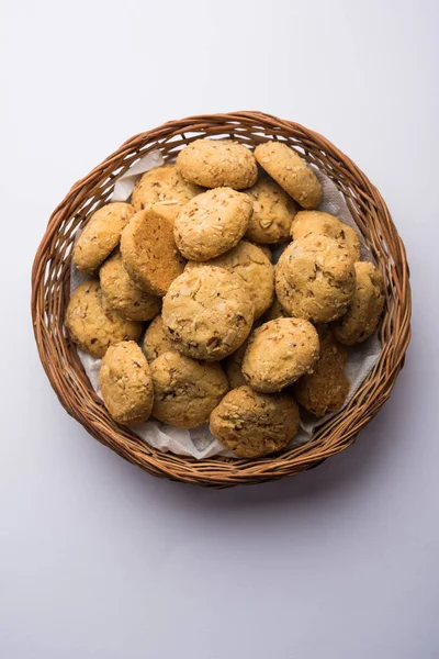 Nan Khatai Nankhatai Autêntico Biscoito Indiano Doce Salgado Sem Ovos — Fotografia de Stock