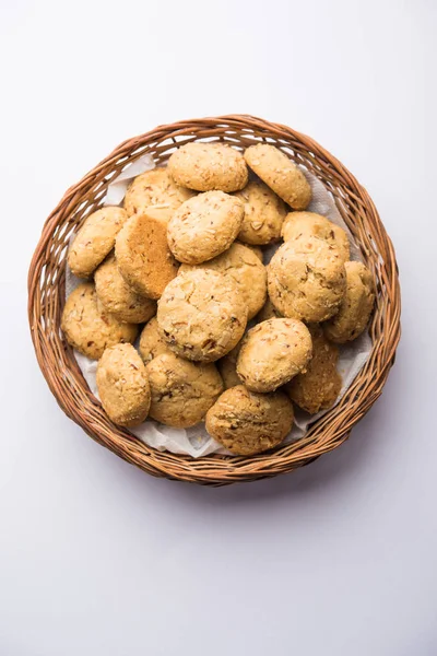 Nan Khatai Nankhatai Autêntico Biscoito Indiano Doce Salgado Sem Ovos — Fotografia de Stock