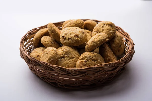 Nan Khatai Nankhatai Autêntico Biscoito Indiano Doce Salgado Sem Ovos — Fotografia de Stock