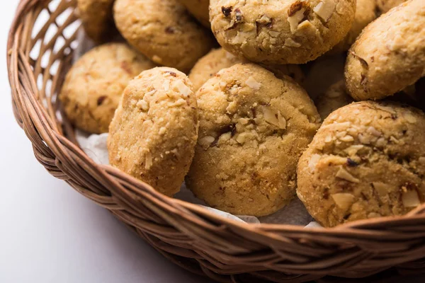 Nan Khatai Nankhatai Una Auténtica Galleta India Dulce Salada Sin — Foto de Stock