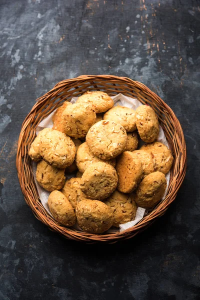 Nan Khatai Nankhatai Autêntico Biscoito Indiano Doce Salgado Sem Ovos — Fotografia de Stock