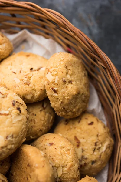 Nan Khatai Nankhatai Est Authentique Biscuit Indien Sans Œufs Sucré — Photo