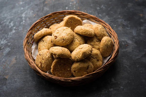 Nan Khatai Nankhatai Autêntico Biscoito Indiano Doce Salgado Sem Ovos — Fotografia de Stock