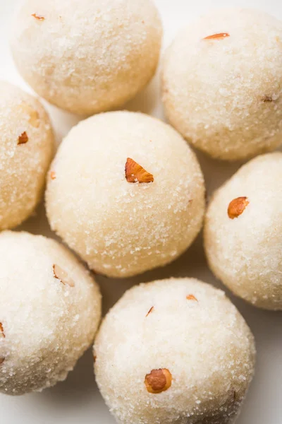 Semolina Rawa Rava Laddu Laddoo Ladu Laddu Popular Sweet Dish — Stock Photo, Image