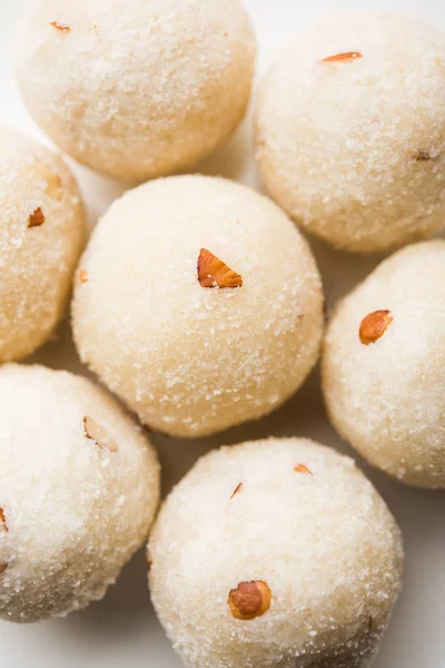 Rava Laddu Semolina Laddoo Rawa Ladu Een Populair Zoet Gerecht — Stockfoto