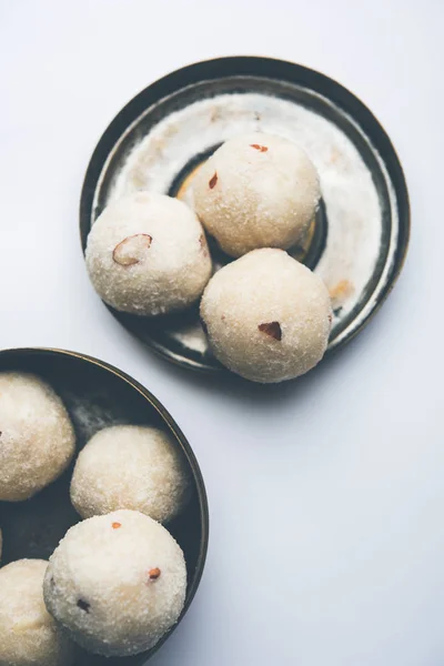 Rava Laddu Atau Semolina Laddoo Atau Rawa Ladu Hidangan Manis — Stok Foto