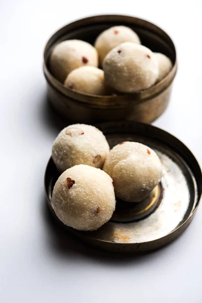 Rava Laddu Σιμιγδάλι Λανντού Rava Laddu Ένα Δημοφιλές Γλυκό Πιάτο — Φωτογραφία Αρχείου