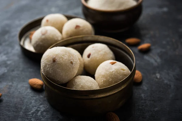 Rava Laddu Semolina Laddoo Rawa Ladu Een Populair Zoet Gerecht — Stockfoto