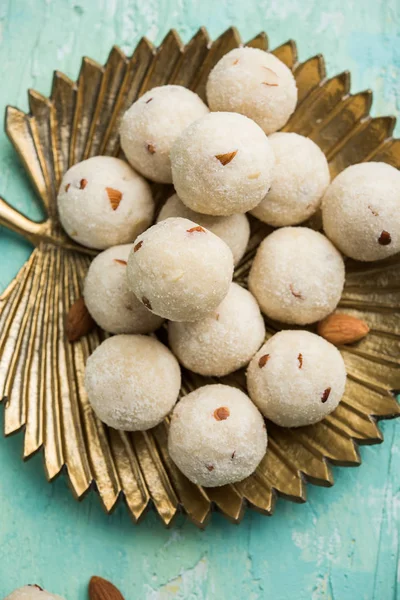 Rava Laddu Semolina Laddoo Rawa Ladu Een Populair Zoet Gerecht — Stockfoto