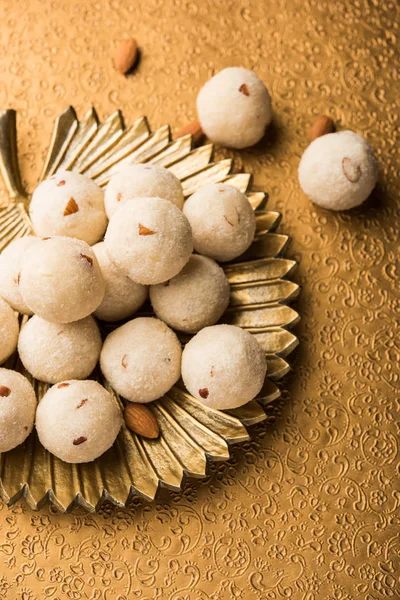 Rava Laddu Oder Grieß Laddoo Oder Rawa Ladu Ein Beliebtes — Stockfoto