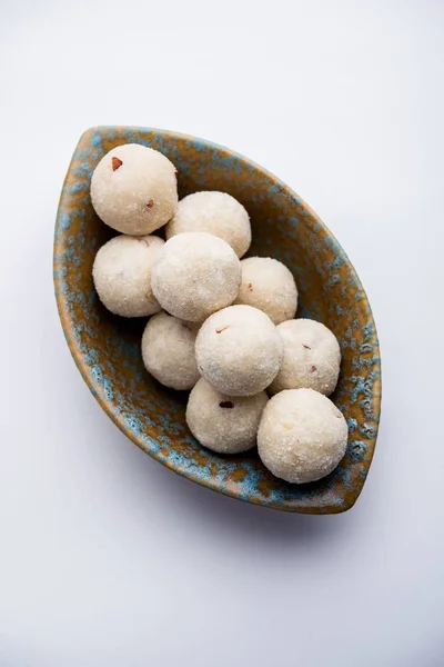 Semolina Rawa Rava Laddu Eller Laddoo Eller Ladu Laddu Populär — Stockfoto