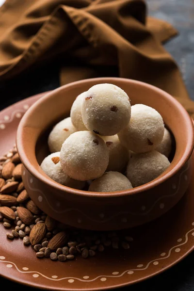 Rmik Rawa Rava Laddu Veya Laddoo Veya Ladu Laddu Maharashtra — Stok fotoğraf