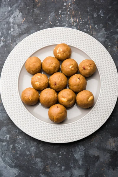 Churma Ladoo Atta Laddoo Mąka Pszenna Wykonana Przy Użyciu Ghee — Zdjęcie stockowe