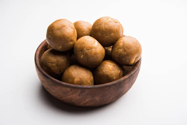 Churma Ladoo Atta Laddoo Wheat Laddu Made Using Ghee Jaggery — стоковое фото