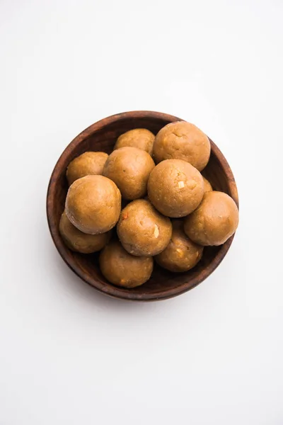 Churma Ladoo Atta Laddoo Vetemjöl Lindh Gjort Med Ghee Och — Stockfoto