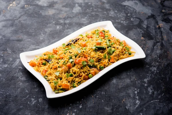 Tawa Pulao Pulav Pilaf Pilau Alimento Callejero Indio Elaborado Con — Foto de Stock