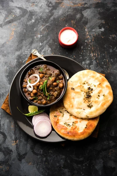 Pindi Chole Kulche Choley Langs Weg Kulcha Populair India Pakistan — Stockfoto