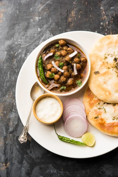 Pindi Chole Kulche Roadside Choley Kulcha Popular India Pakistan Popular — Stock Photo, Image