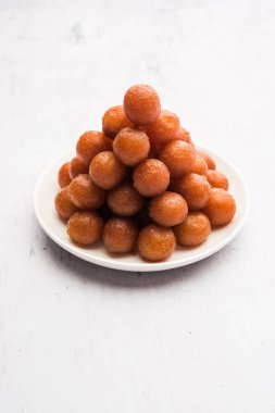 Geleneksel ev yapımı Gulab Jamun tatlısı Hindistan 'dan