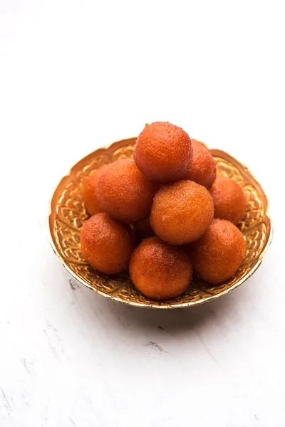 Traditionelle Hausgemachte Gulab Jamun Süßigkeiten Aus Indien — Stockfoto