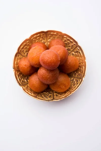 Traditionelle Hausgemachte Gulab Jamun Süßigkeiten Aus Indien — Stockfoto