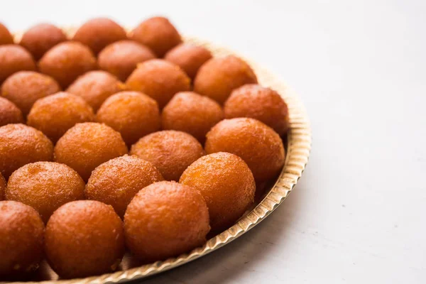 Traditionelle Hausgemachte Gulab Jamun Süßigkeiten Aus Indien — Stockfoto