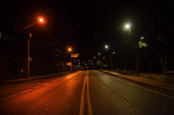 Estrada Para Carros Noite — Fotografia de Stock