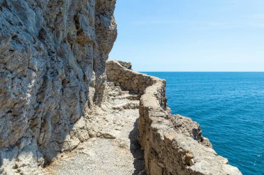 Mount Orel (Koba-Kaya) in the Crimea. Pass along the Golitsyn trail at the foot of the mountain. clipart