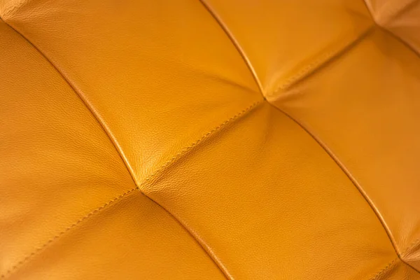 Closeup Texture Brown Leather Upholstery Three Seams Background — Stock Photo, Image