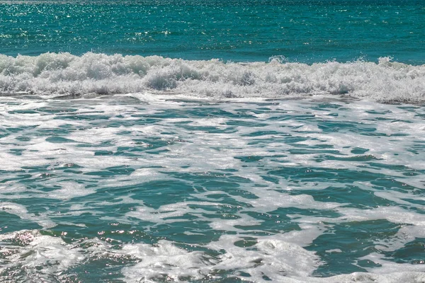 Foamy Sea Waves Sandy Beach Texture Effect — Stock Photo, Image