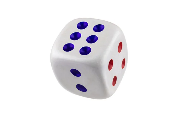 White Dice Closeup Isolated White Background Shadow Six Four Two — Stock Photo, Image