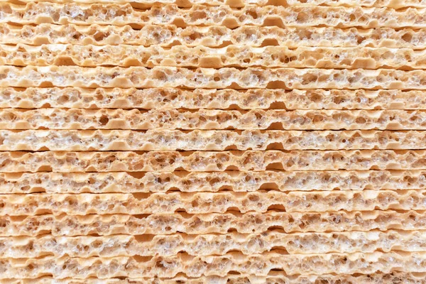 Contexto Abstrato Waffles Secos Closeup Layout Horizontal Textura Pilha Chips — Fotografia de Stock