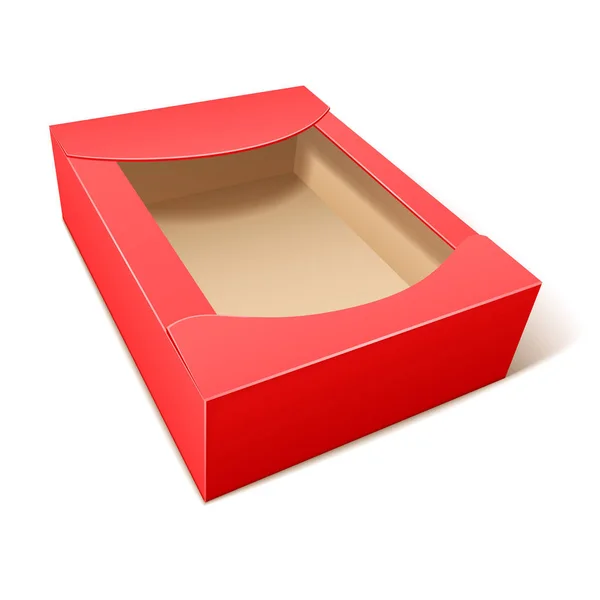 Caixa de papelão vermelho vazio — Vetor de Stock