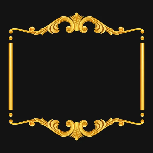 Vintage golden frame on dark background — Stock Vector