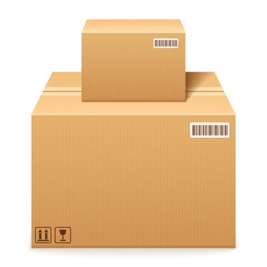 Two cardboard boxes. Package delivery and storage service clipart