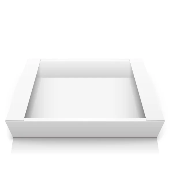 Caja de cartón blanco vacía. Ilustración vectorial . — Vector de stock