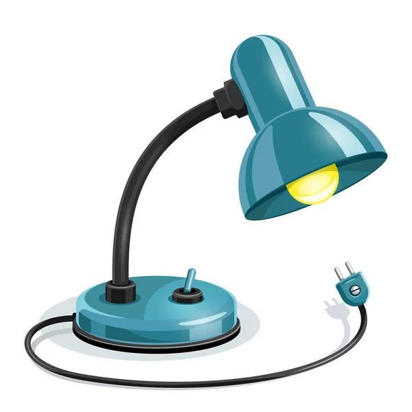 Lampe de table bleue. Illustration vectorielle . — Image vectorielle