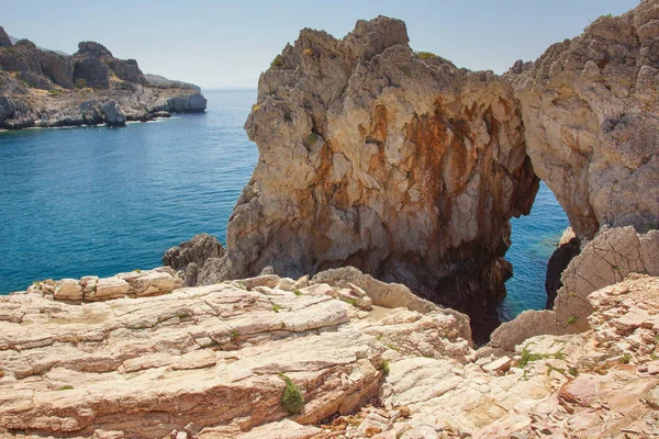 Diferentes Tipos Costa Las Islas Griegas — Foto de Stock