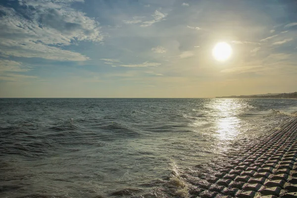 Stranden Vietnams Kust Träd Vågor Sand — Stockfoto