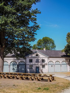 18. yüzyıl koç ev Walem, Mechelen, Belçika yakınındaki Roosendael abbey genel Park