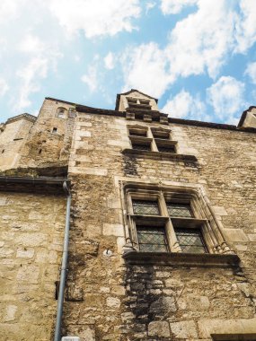 Rocamadour, Lot, Fransa eski şehir merkezinde tarihi taş evi