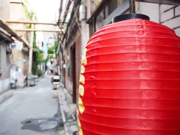 Chinese Red Lantern Hanging Front Old Houses French Concession City — Stock Photo, Image