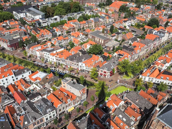 Воздушный Вид Старый Город Делфте Нидерланды Летом — стоковое фото