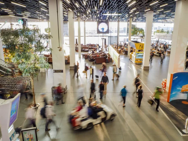 Amsterdam Netherlands August 2018 Passengers Schiphol International Airport Departure Hall — Stock Photo, Image