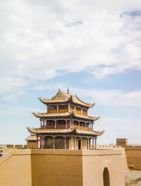 Jiayuguan kalesinde süslü kule, Çin